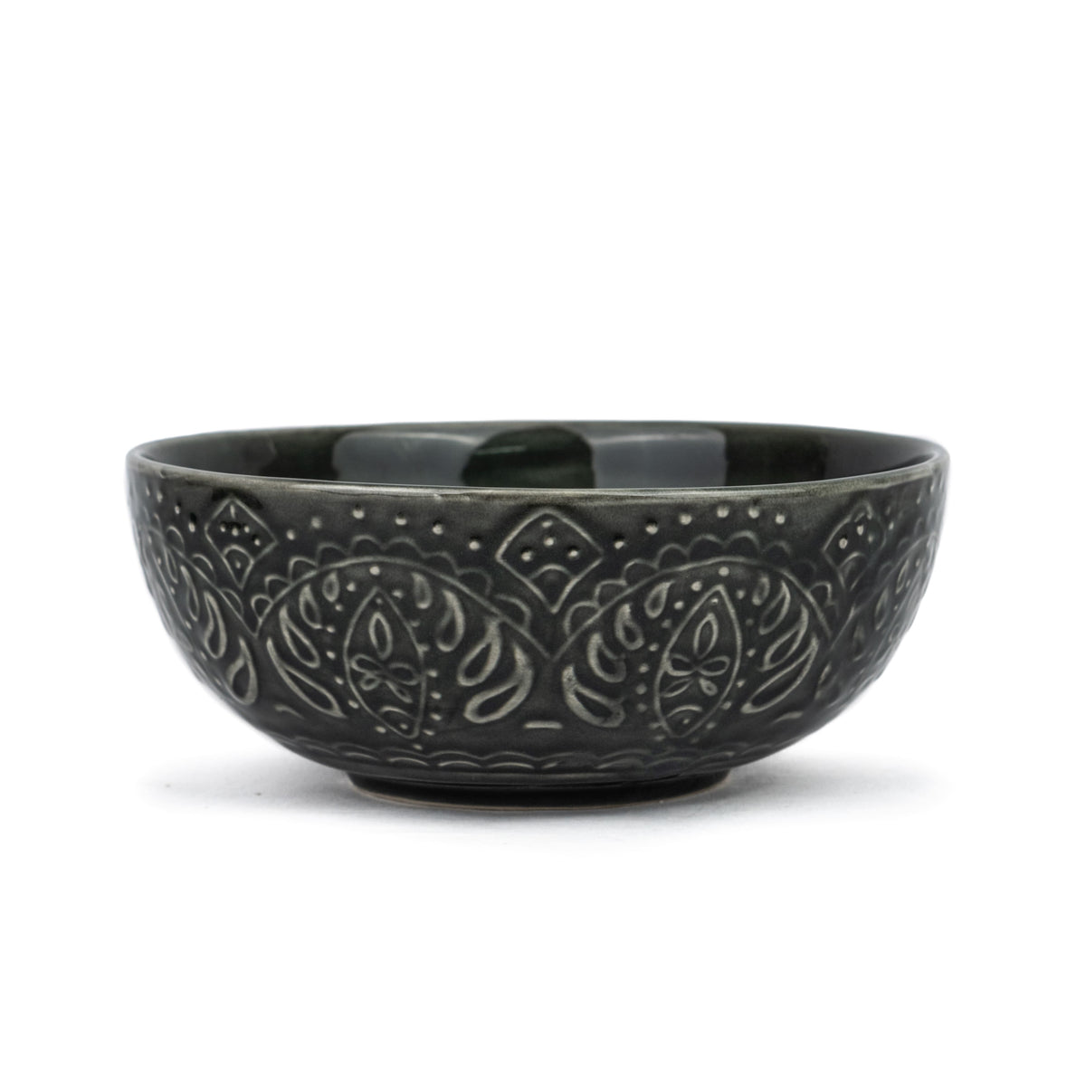 Ceramic Serving Bowl, 1200ml, 1 Pc, Carving Collection | Large Serving Bowl Black