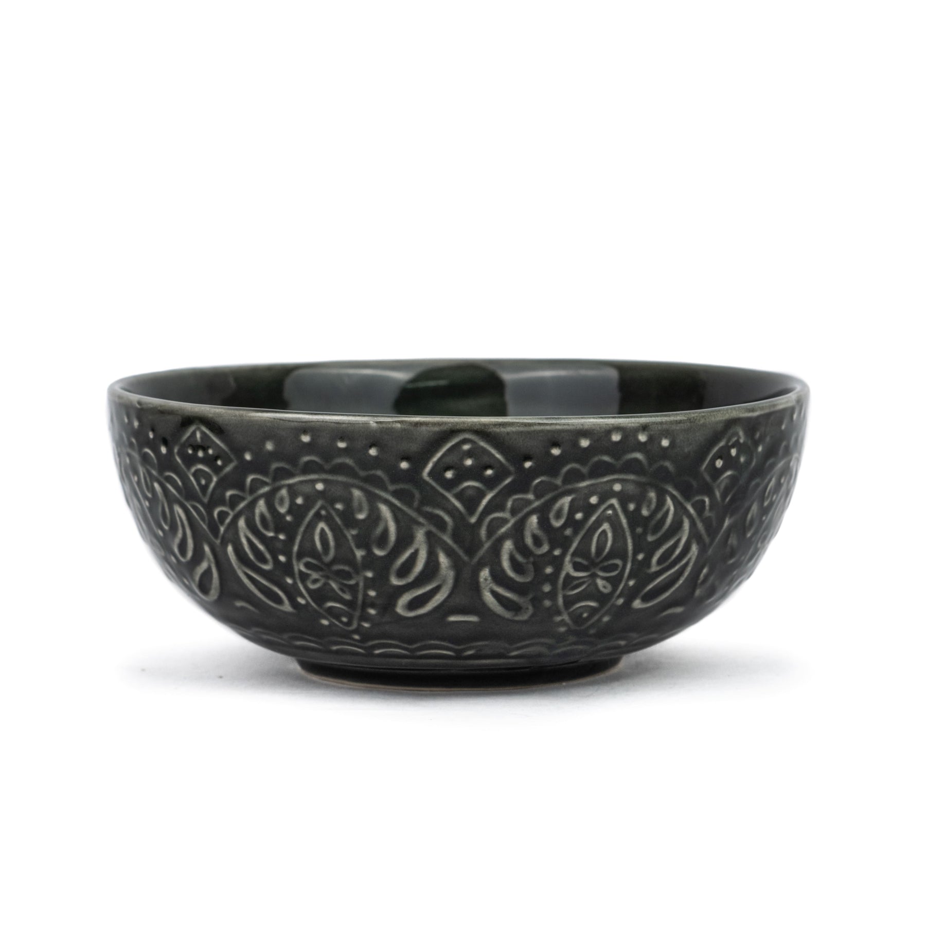Ceramic Serving Bowl, 1200ml, 1 Pc, Carving Collection | Large Serving Bowl Black