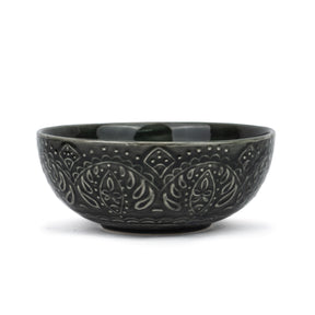 Ceramic Serving Bowl, 1200ml, 1 Pc, Carving Collection | Large Serving Bowl Black