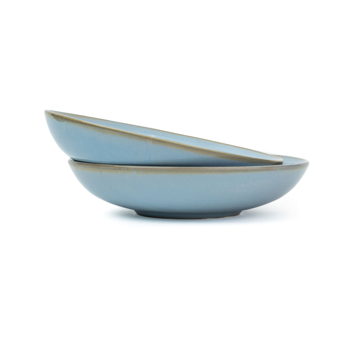 Shay Ceramic Pasta Bowl Set of 2 Light Blue Self Reactive Collection | Modern Tableware Online India