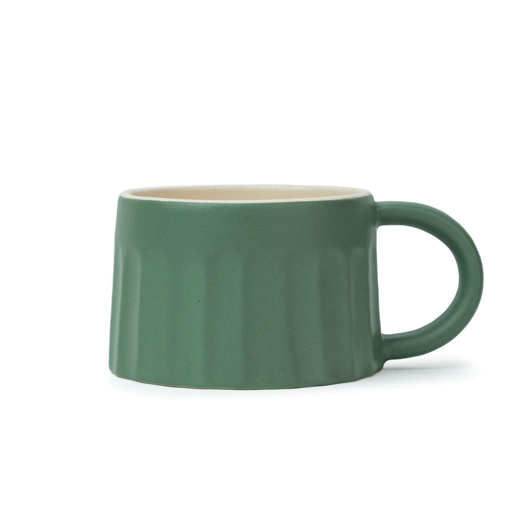 Line Ceramic Cappuccino Cup – Rustic Green, 300ml