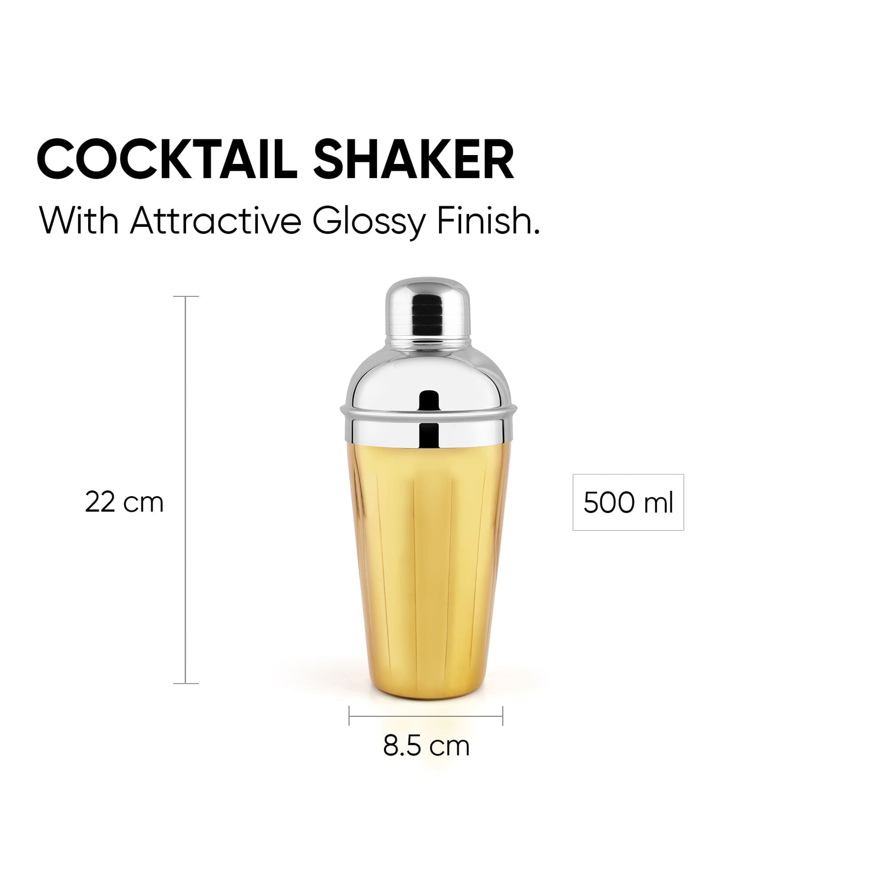 Stainless Steel Cocktail Shaker | 500ml | Built-in Strainer | Bar Tool