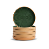 Shay Ceramic Quarter Plates Set 6 Pieces | Klay Green | Modern Tableware Online India