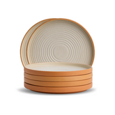 Shay Ceramic Dinner Plates Set 6 Pieces | Klay White | Matte Finish | Premium Stoneware | Modern Tableware Online India