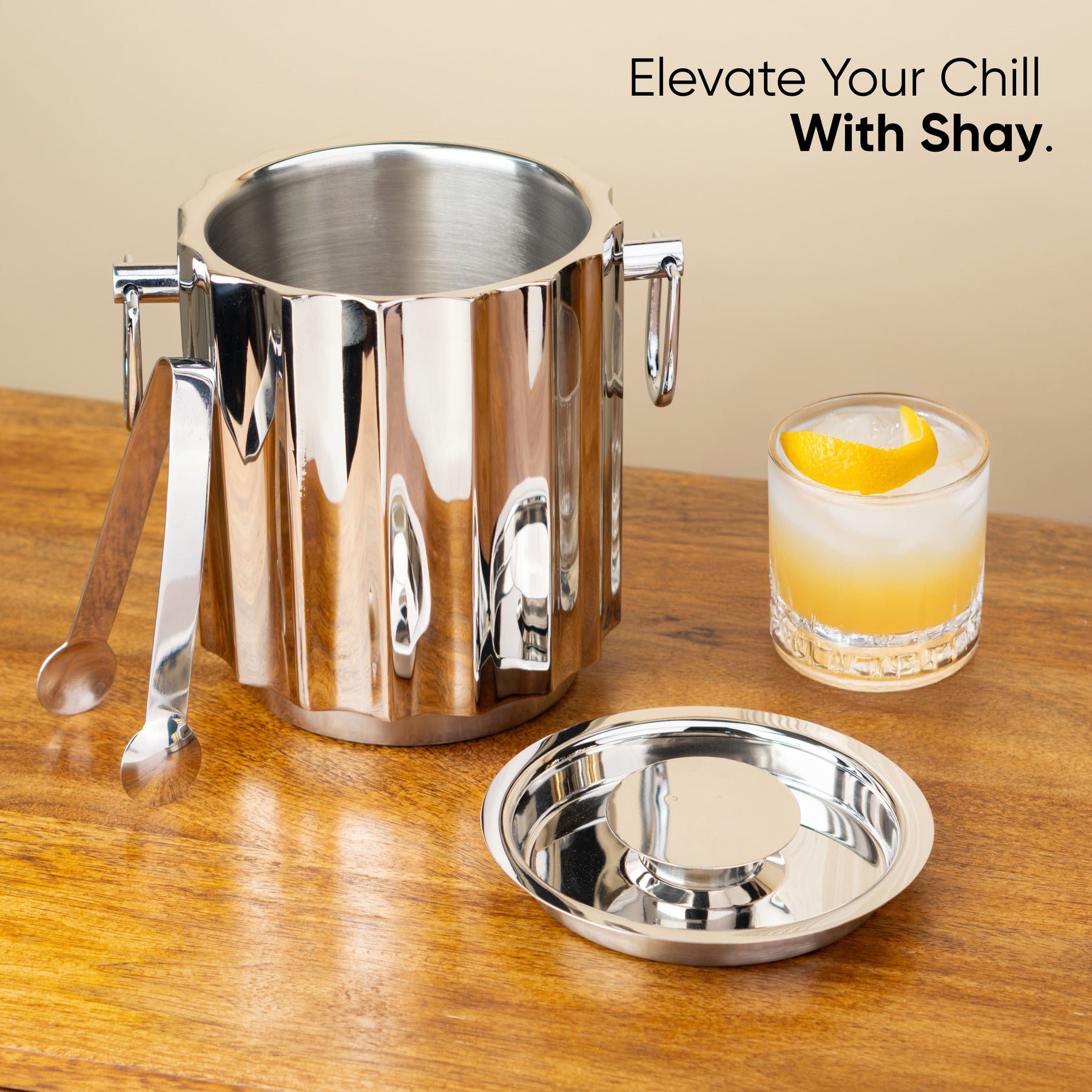 Designer Stainless Steel Ice Bucket | 1500ml | Double-Walled