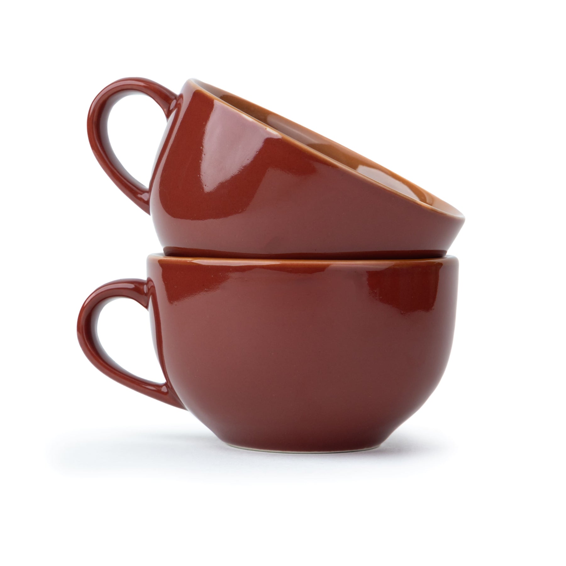 Large Ceramic Coffee Cup Set – 320ml | XL Cuppa Collection | Glossy Finish | Premium Porcelain Burgundy