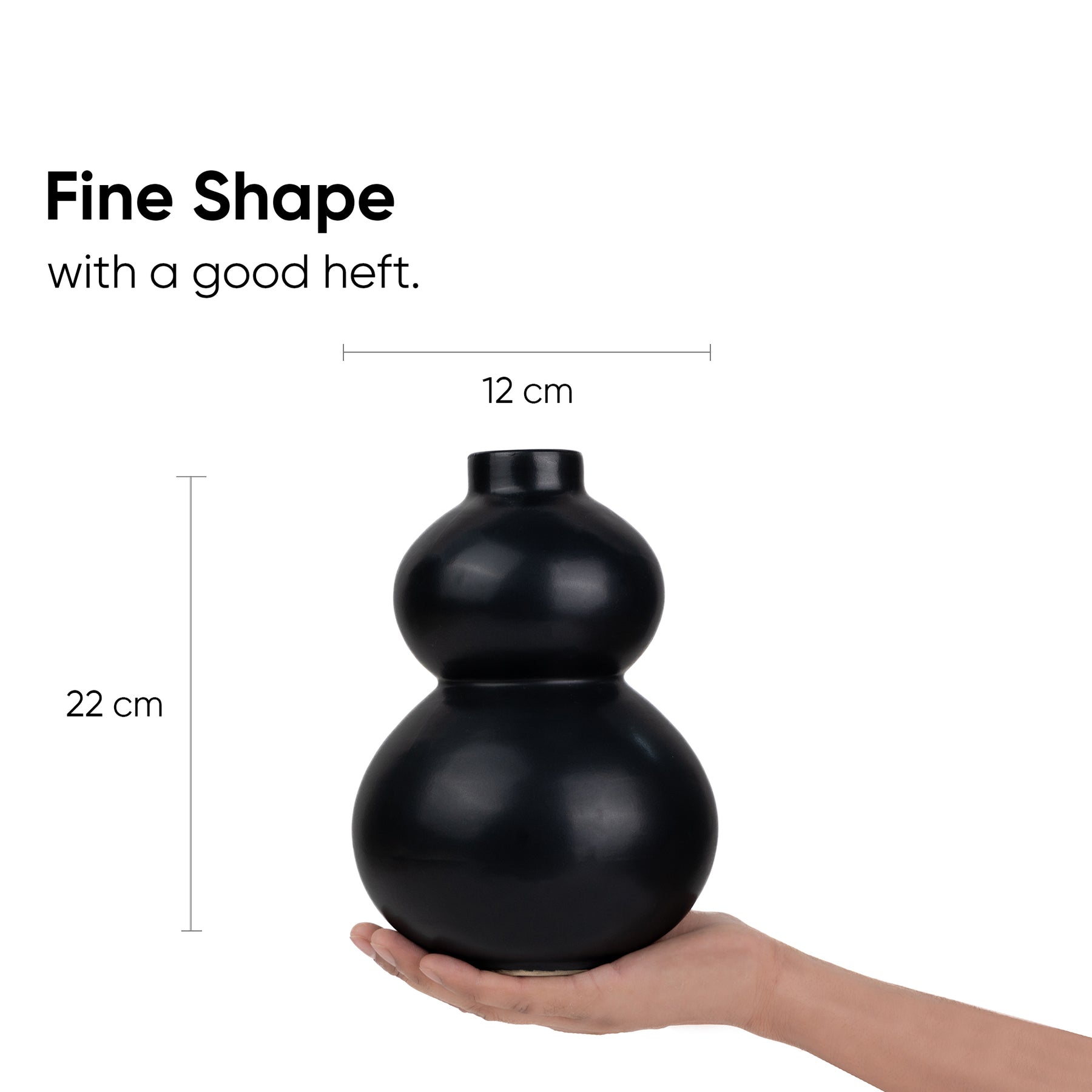 Evo Ceramic Vase,Set of 3, Black | Ceramic Vases for Home Décor Collection