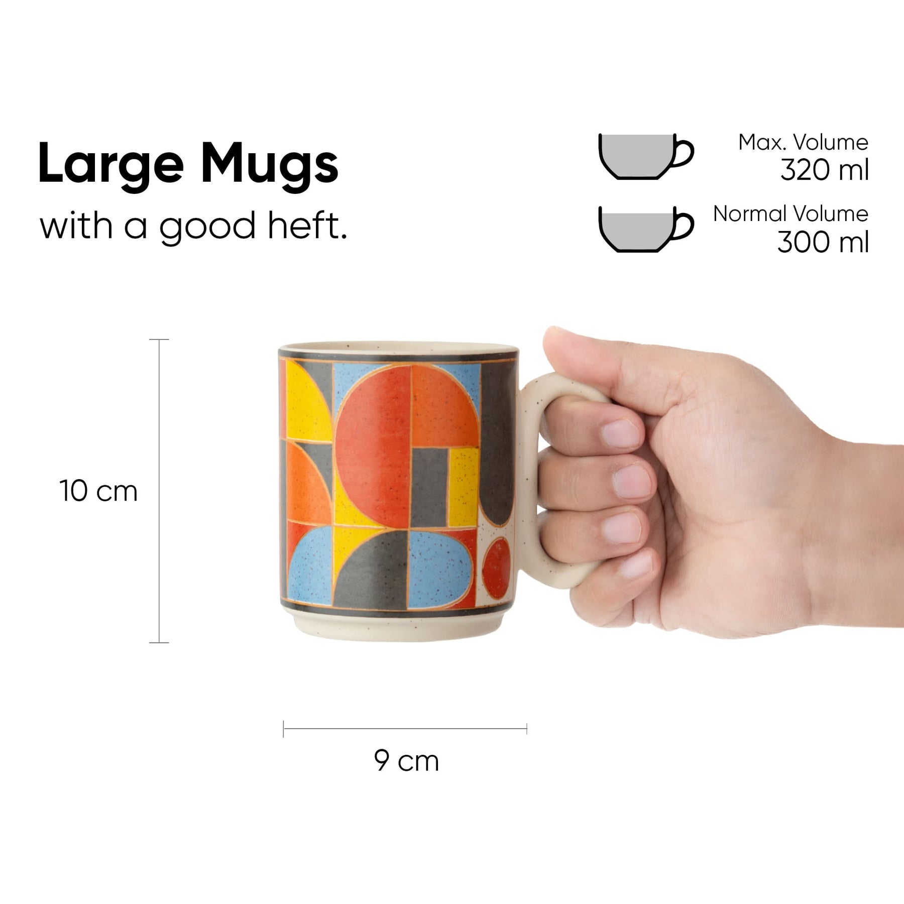Ceramic Coffee Mug Set, 300ml, Bauhaus