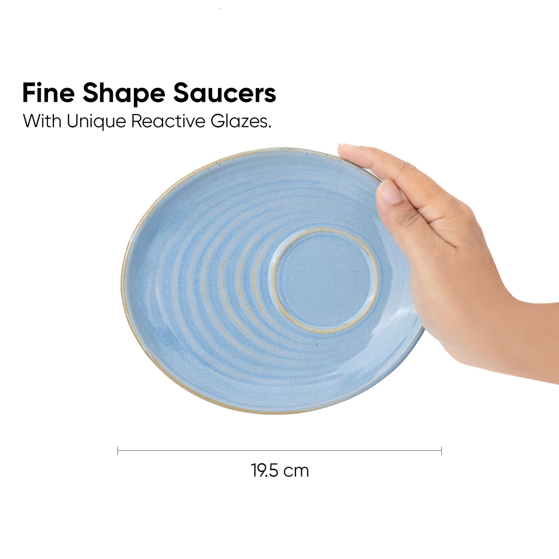 Ceramic Coffee Cup & Saucer Set 250ml – Musky Blue | Reactive Glaze Porcelain