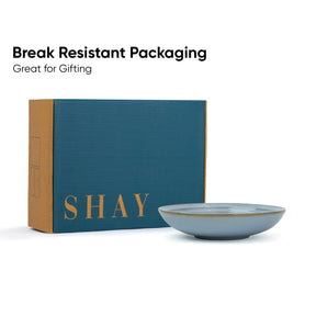 Ceramic Pasta Bowl 21cm – Musky Blue | Reactive Glaze Porcelain