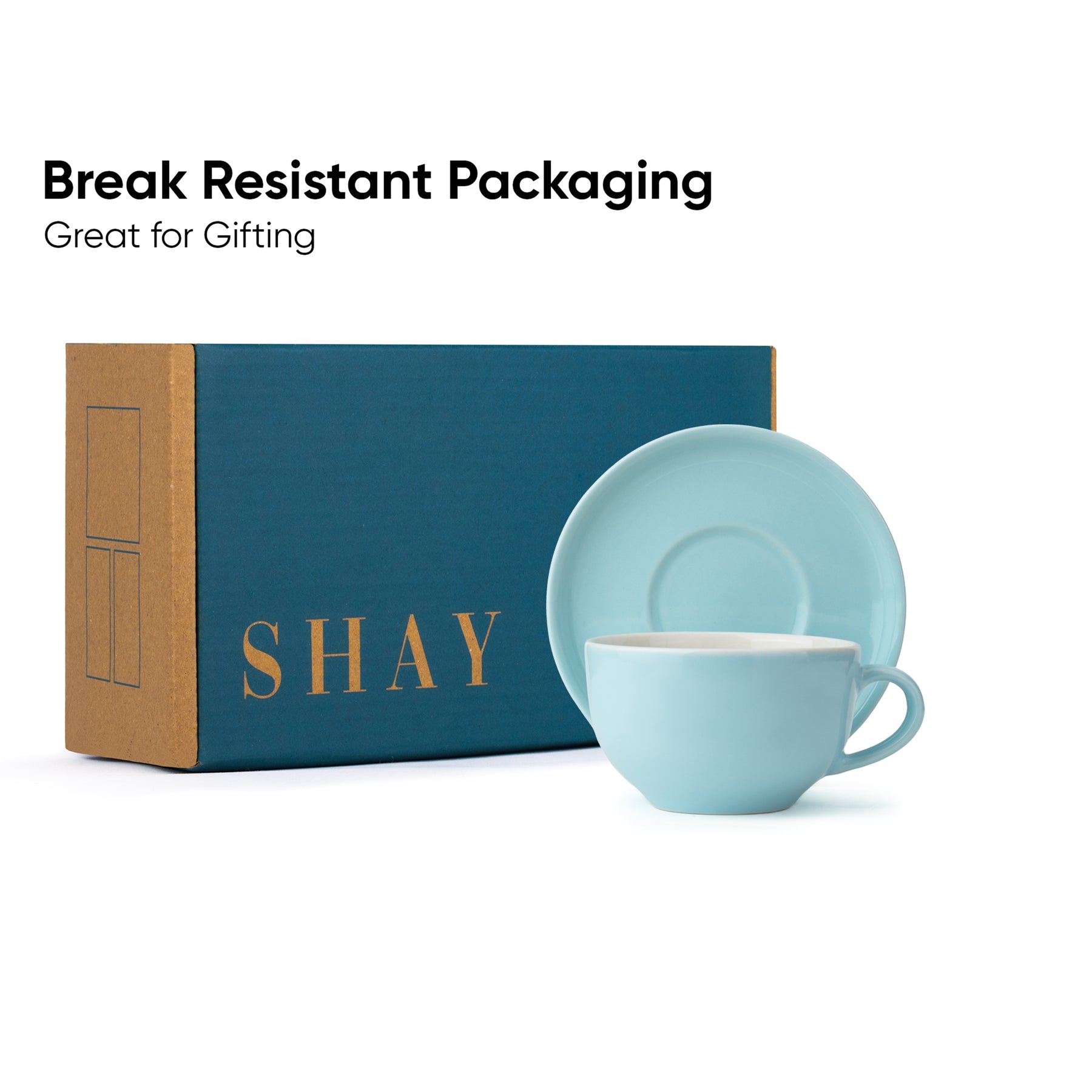 Cappuccino Cup & Saucer Set 320ml – Sky Blue | XL Cuppa