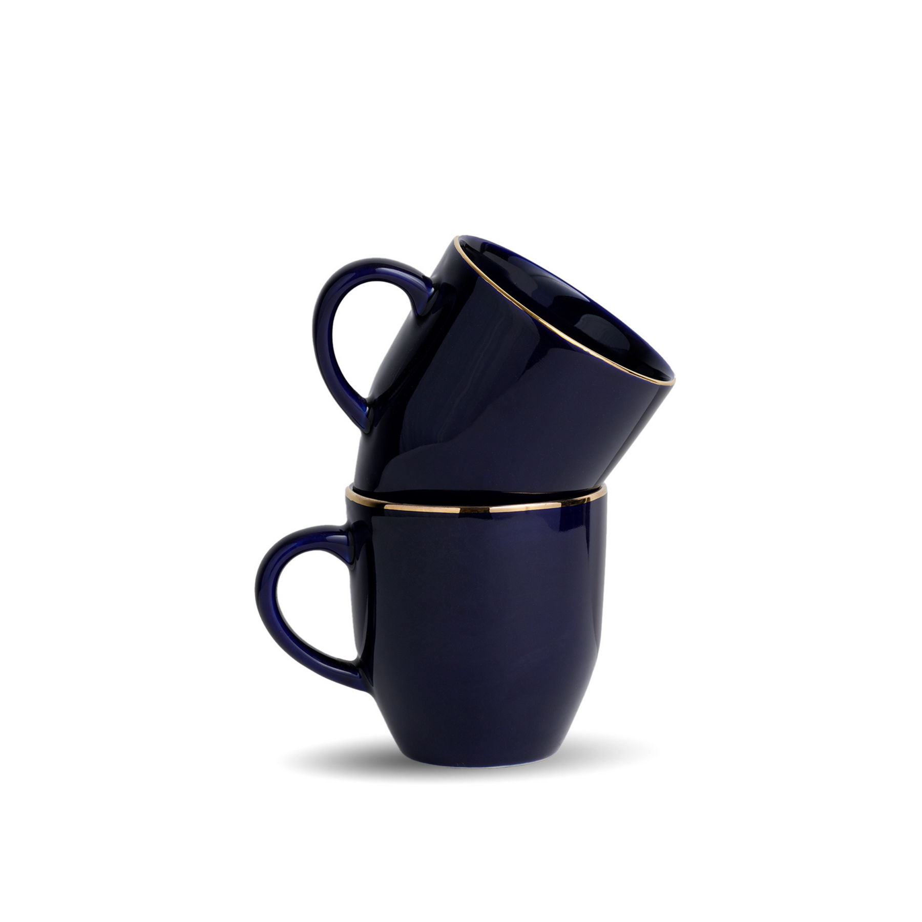 Ceramic Coffee Mug Set Gold Line Milk Mug Collection | Glossy Finish