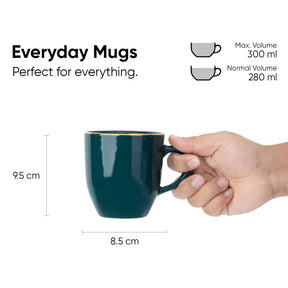 Ceramic Coffee Mug Set – Gold Line Milk Mug Collection | Glossy Finish