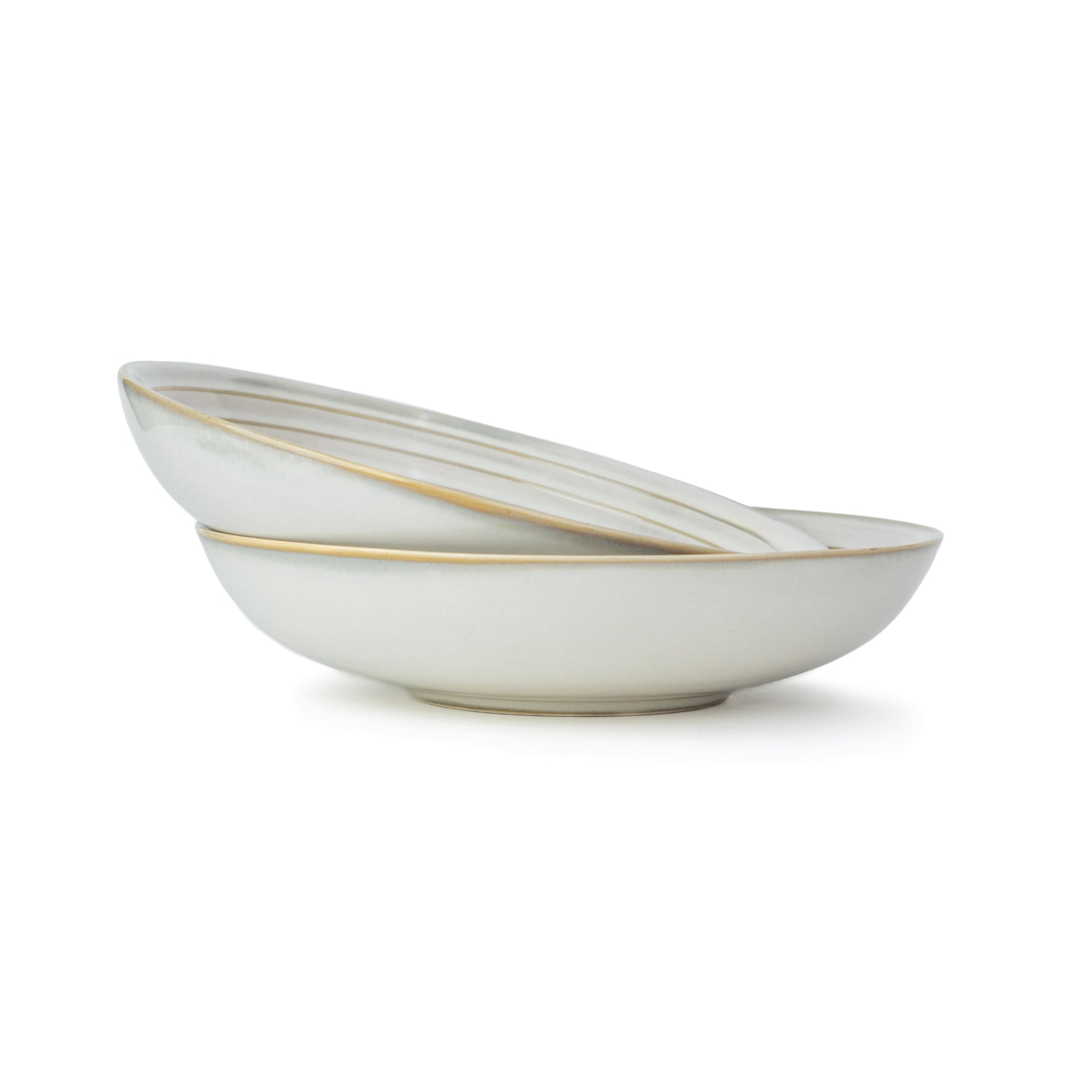 Shay Ceramic Pasta Bowl Set of 2 White Self Reactive Collection | Modern Tableware Online India